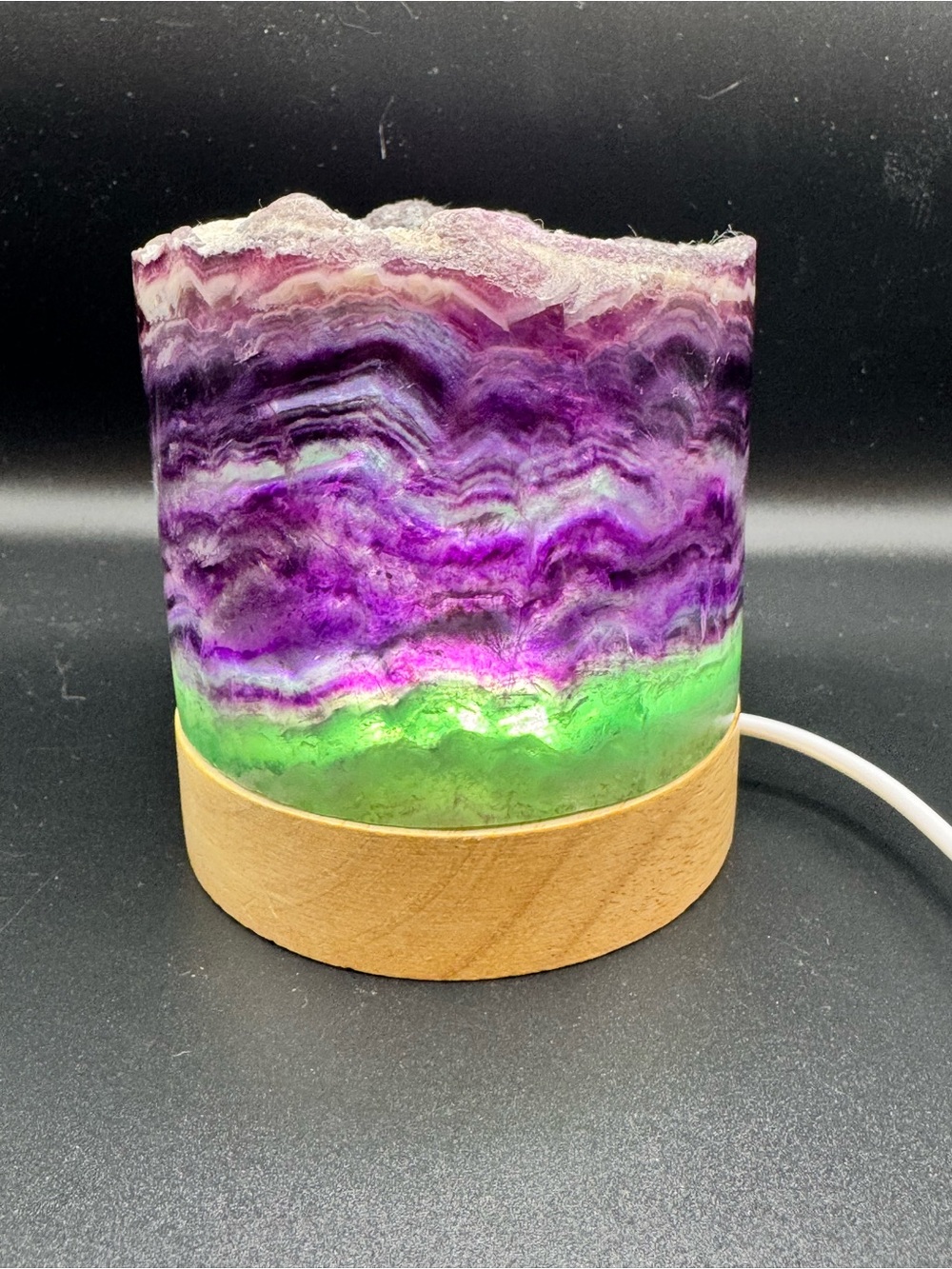 Flourite Lamp with Light Base - Picture 4 of 7